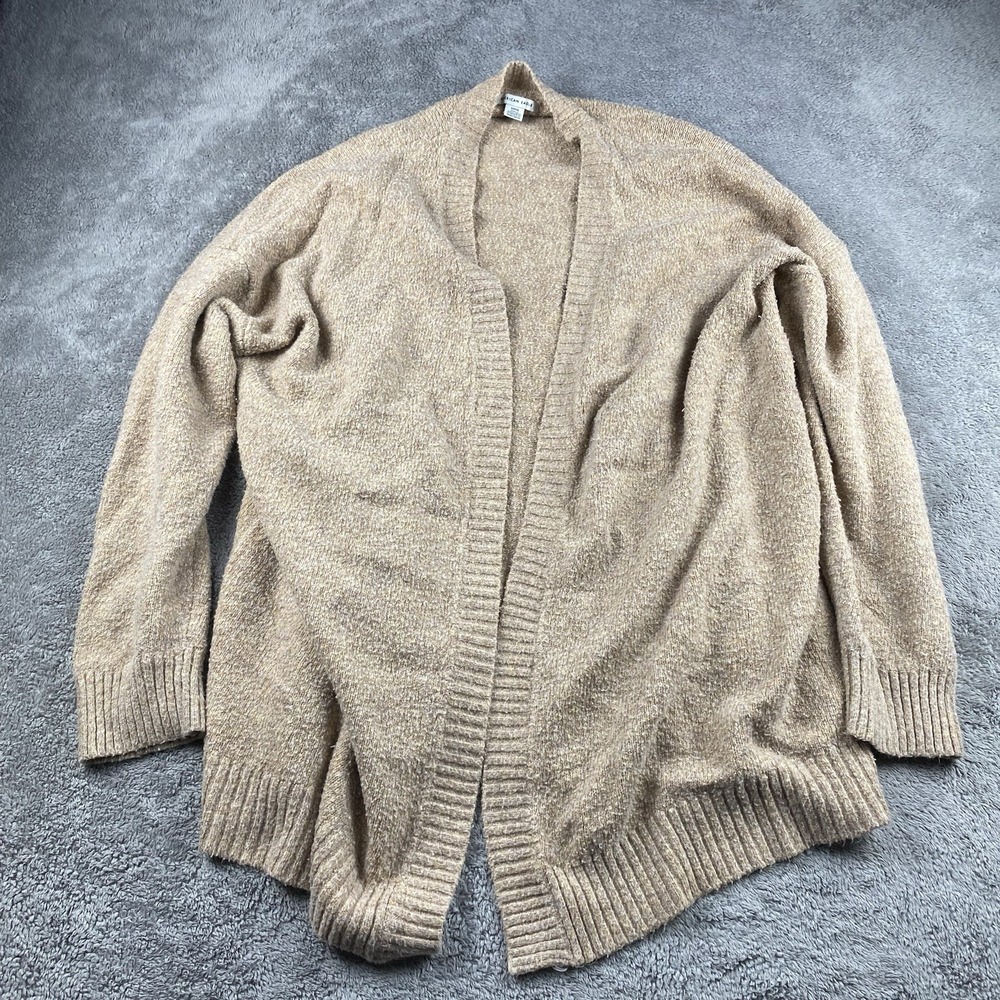 American Eagle Outfitters Open Front Knit Cardigan Sweater Womens Small Beige